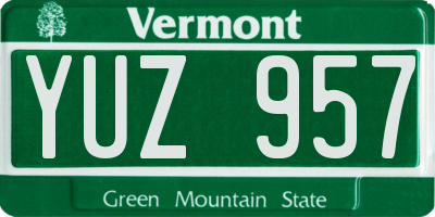 VT license plate YUZ957