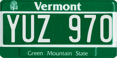 VT license plate YUZ970