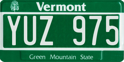 VT license plate YUZ975