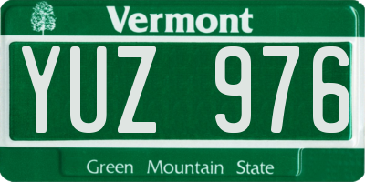 VT license plate YUZ976