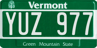 VT license plate YUZ977