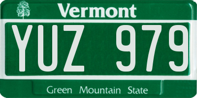 VT license plate YUZ979