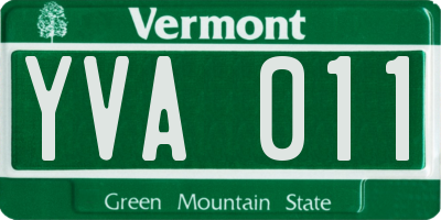 VT license plate YVA011
