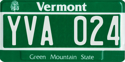 VT license plate YVA024