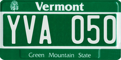 VT license plate YVA050