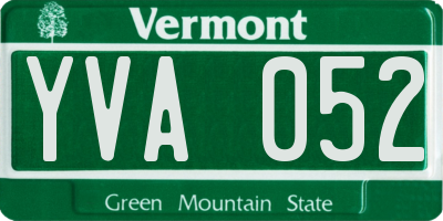VT license plate YVA052