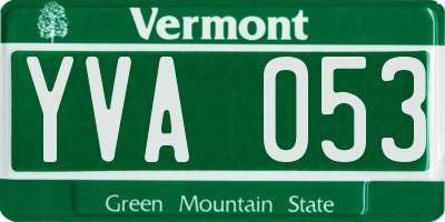 VT license plate YVA053