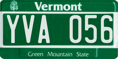 VT license plate YVA056