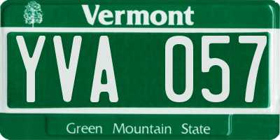 VT license plate YVA057