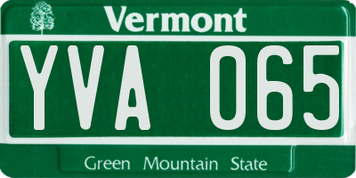 VT license plate YVA065