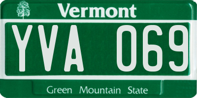 VT license plate YVA069