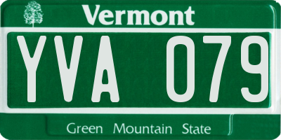 VT license plate YVA079