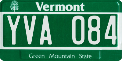 VT license plate YVA084