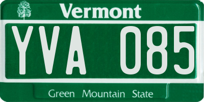 VT license plate YVA085