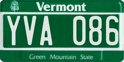 VT license plate YVA086