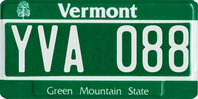 VT license plate YVA088