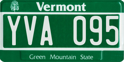 VT license plate YVA095