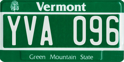 VT license plate YVA096