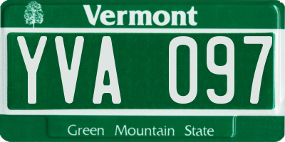 VT license plate YVA097