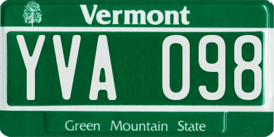 VT license plate YVA098
