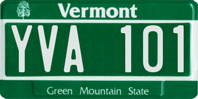 VT license plate YVA101