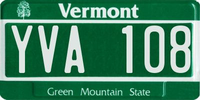 VT license plate YVA108