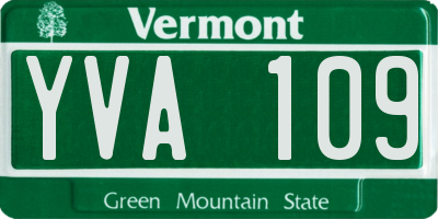 VT license plate YVA109