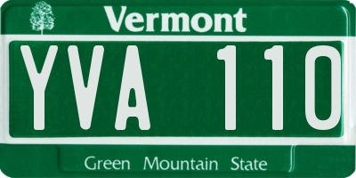 VT license plate YVA110