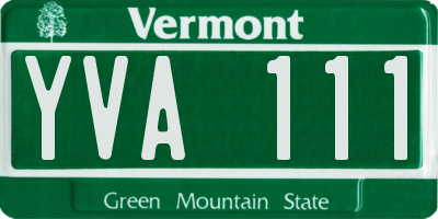 VT license plate YVA111