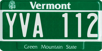 VT license plate YVA112