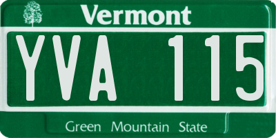 VT license plate YVA115