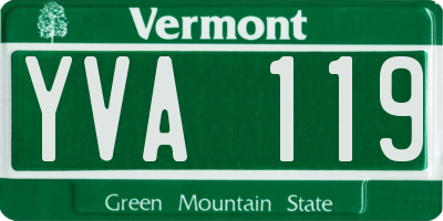 VT license plate YVA119