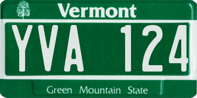 VT license plate YVA124