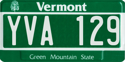 VT license plate YVA129