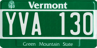 VT license plate YVA130