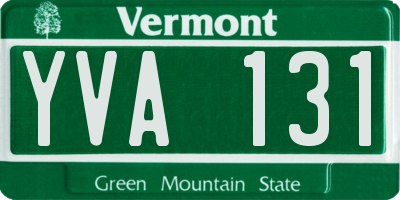 VT license plate YVA131