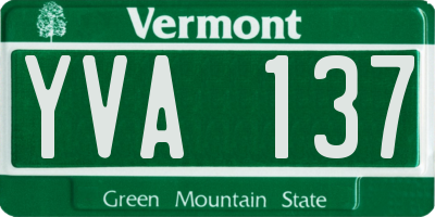 VT license plate YVA137