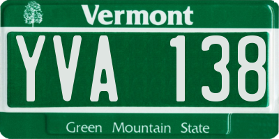 VT license plate YVA138