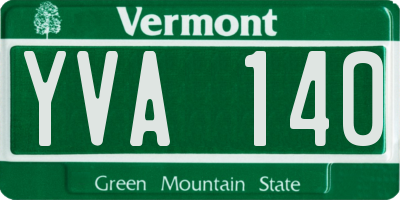 VT license plate YVA140