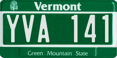 VT license plate YVA141