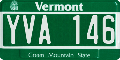 VT license plate YVA146