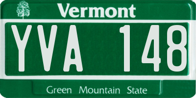 VT license plate YVA148