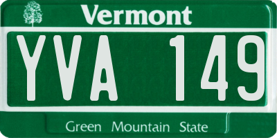 VT license plate YVA149