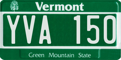 VT license plate YVA150