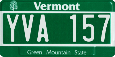 VT license plate YVA157