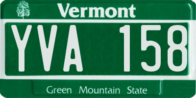 VT license plate YVA158