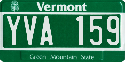 VT license plate YVA159