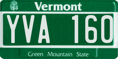 VT license plate YVA160