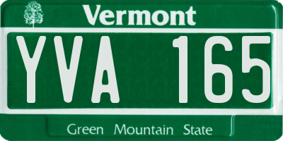 VT license plate YVA165
