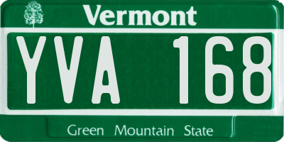 VT license plate YVA168